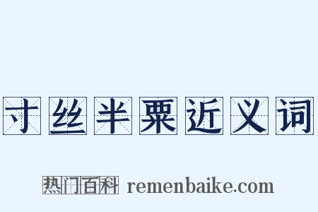 寸丝半粟近义词是什么意思的图片